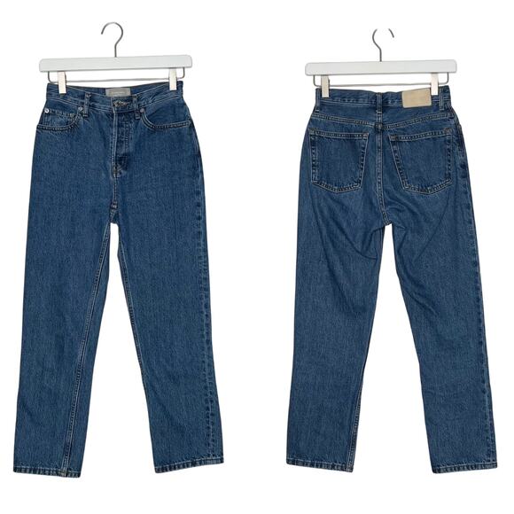 Everlane 90s Cheeky Jean Deep Atlantic Blue Organic Denim Straight Leg 23 Ankle - Picture 11 of 14